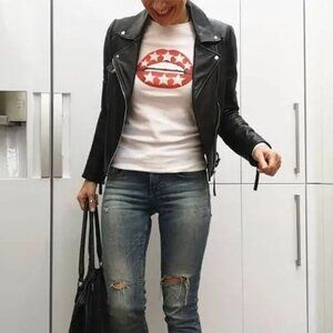 BUTTER SOFT Black Leather VINTAGE 80's CROP Biker JACKET Contempo Casuals S